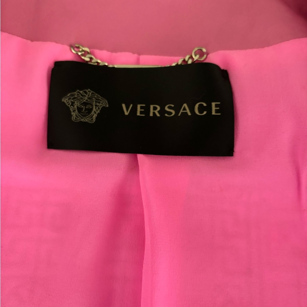 Authentic Versace Leather Jacket With Greca Detai… - image 4